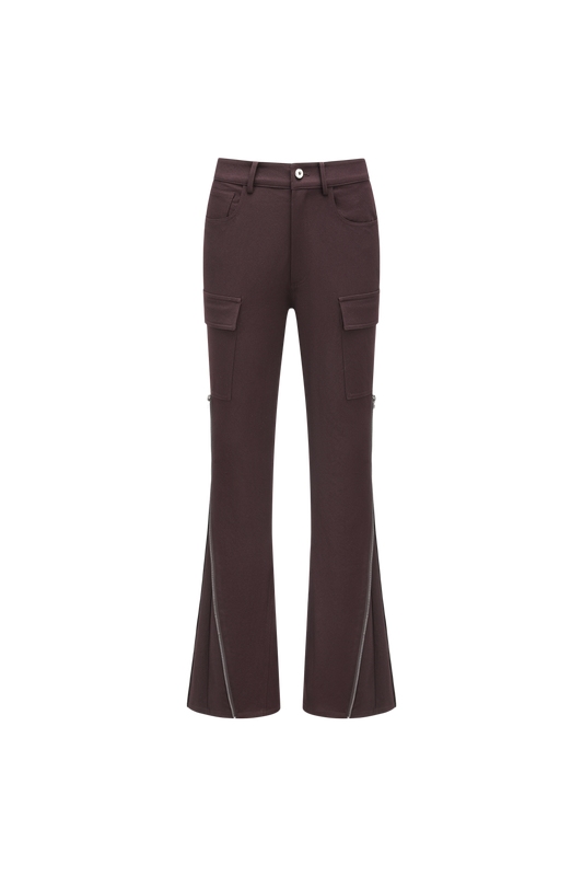 High-Waisted Cargo Flare Pants