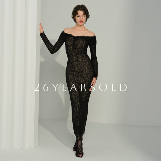 26YEARSOLD Soft Carving Dresses Lace-Black