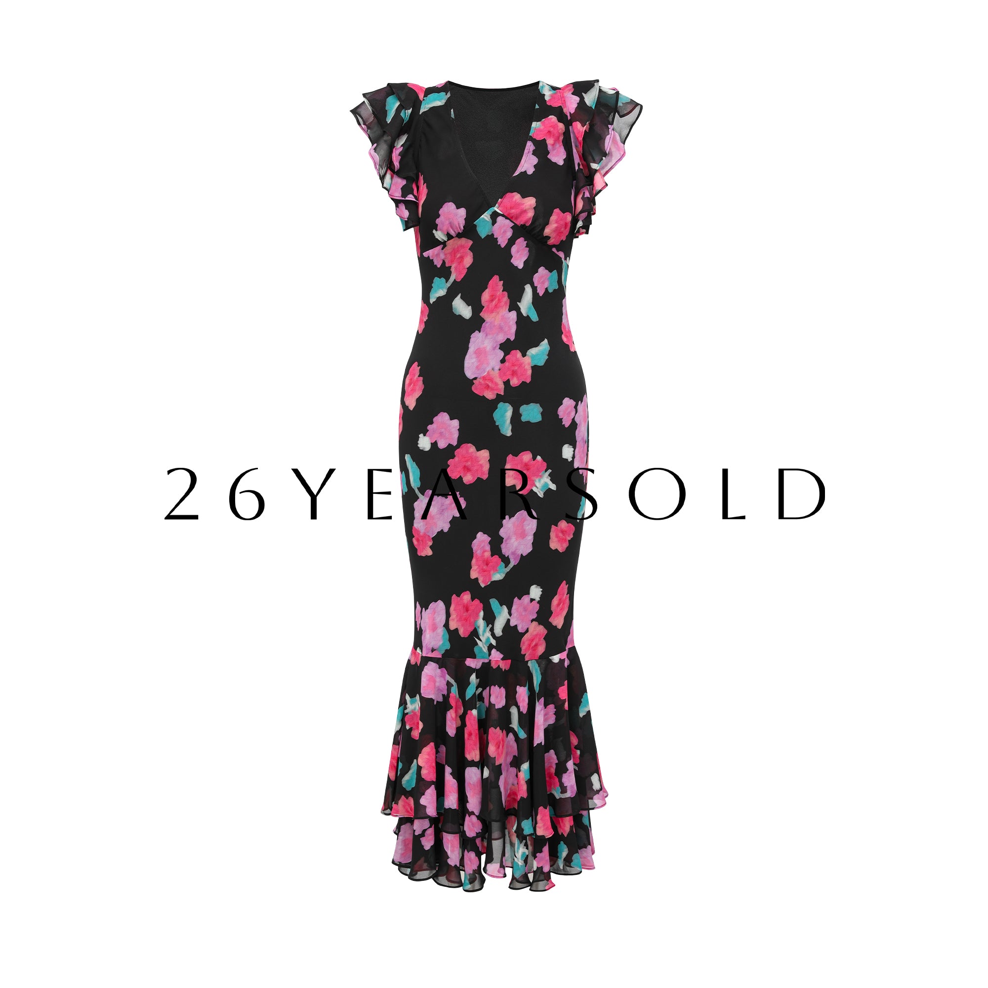 watercolor chiffon maxi dress Sunflower Blossom Watercolor Chiffon Maxi Slip Dress Sava Luxe