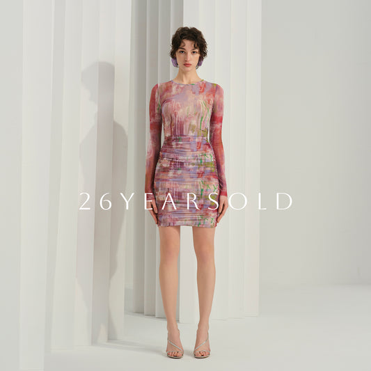 26YEARSOLD Humid Lotus Mesh Mini Dresse Water Lily