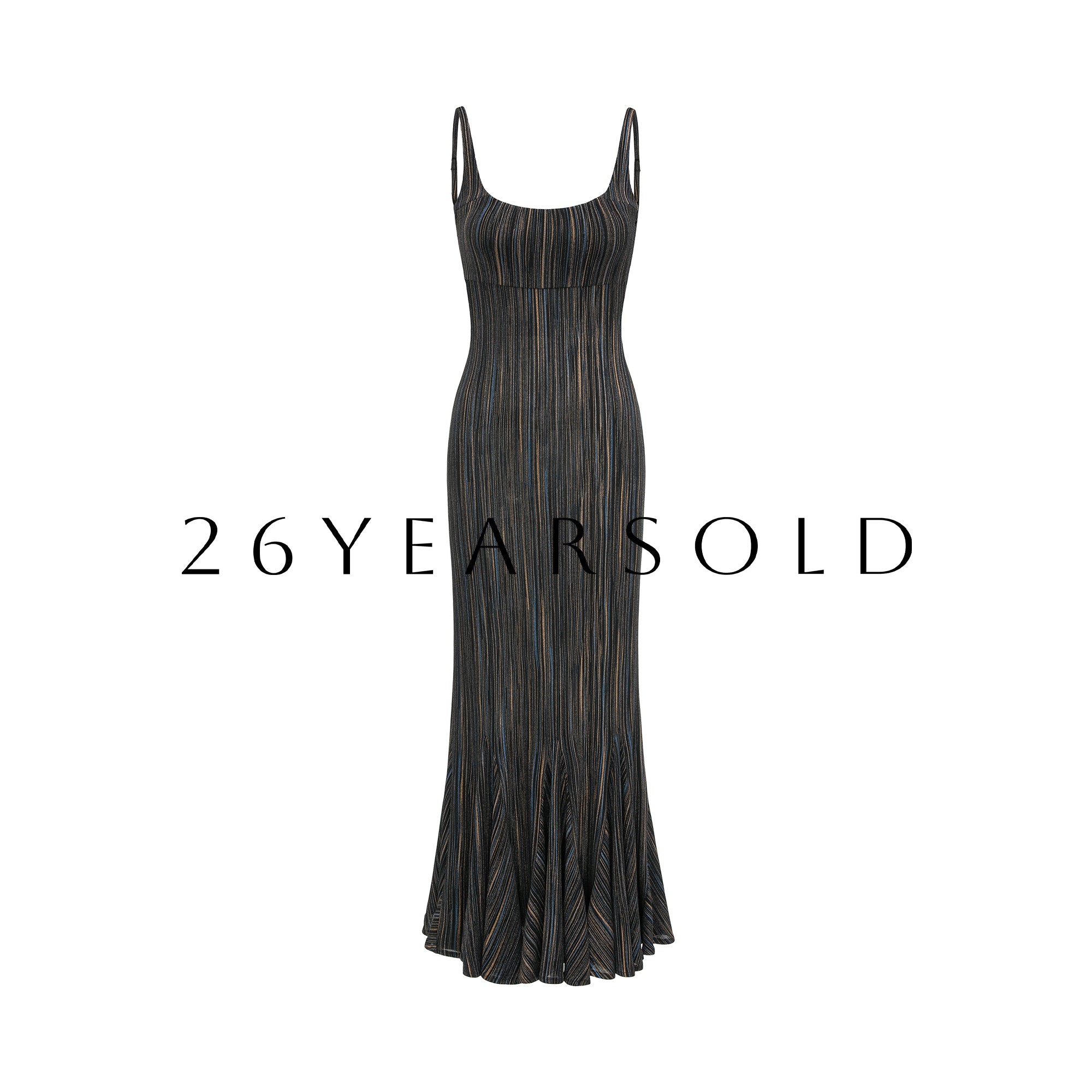 metallic knit maxi dress Shimmering Halter – 26YEARSOLD INV-1032770