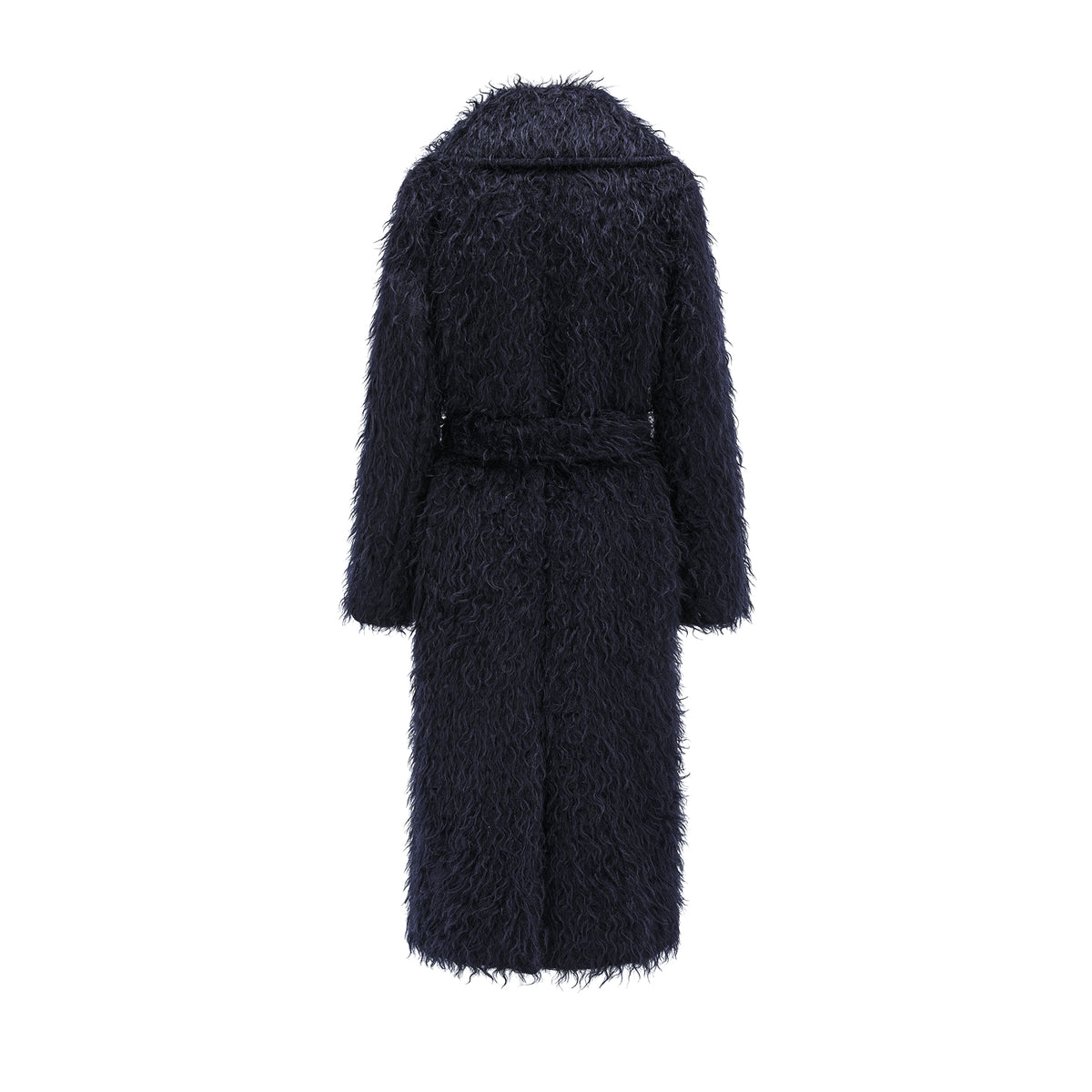 26YEARSOLD Textured Mohair Blend Belted Long Coat