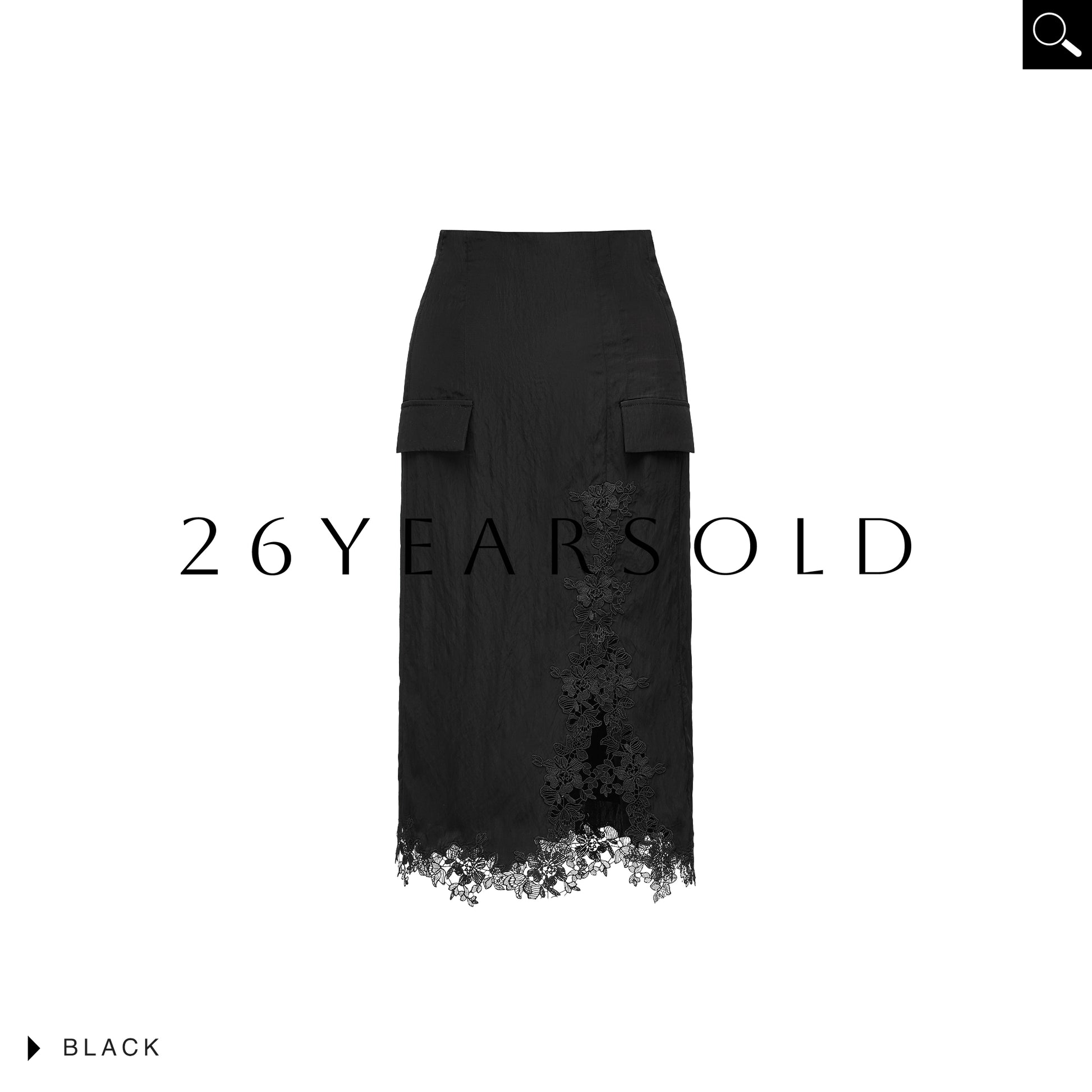 26YEARSOLD The Windsor Line Skirt Black