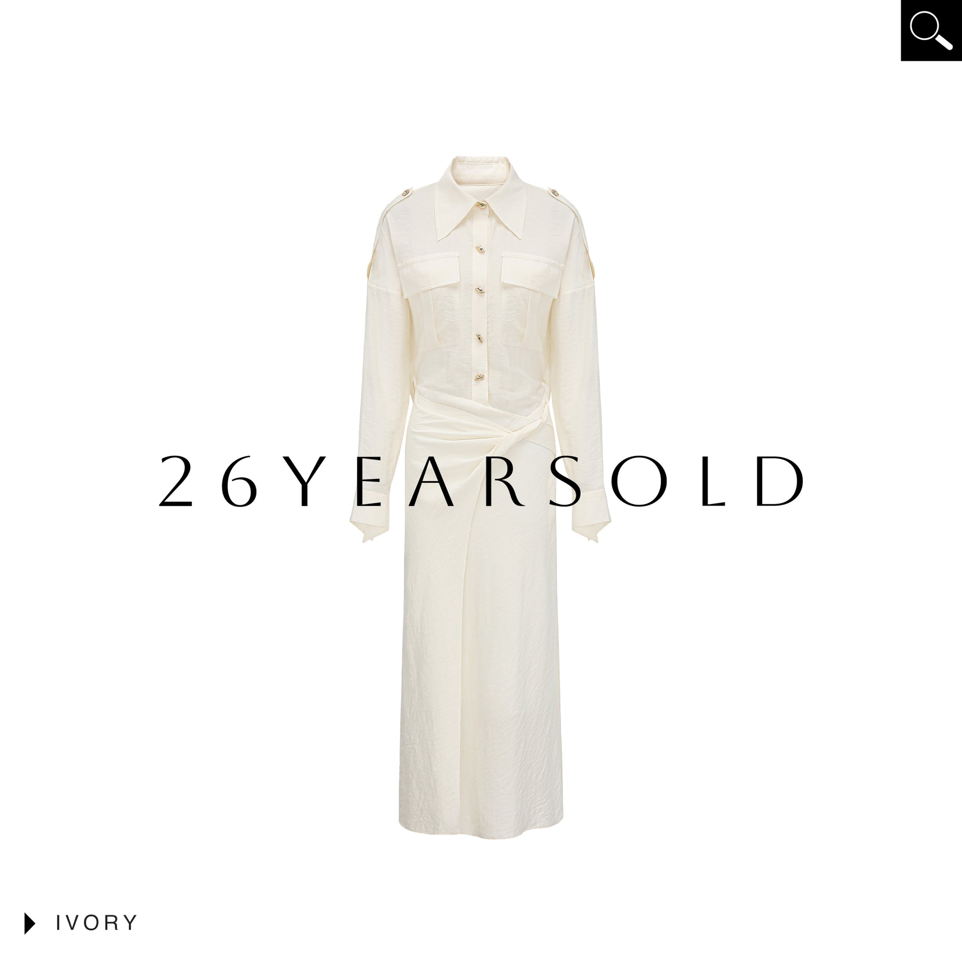 Breathable Trench-Style Shirt Dress with Relaxed Shirt Silhouette 26YEARSOLD Breathable Trench-Style Shirt Dress with Relaxed Shirt Silhouette 26YEARSOLD