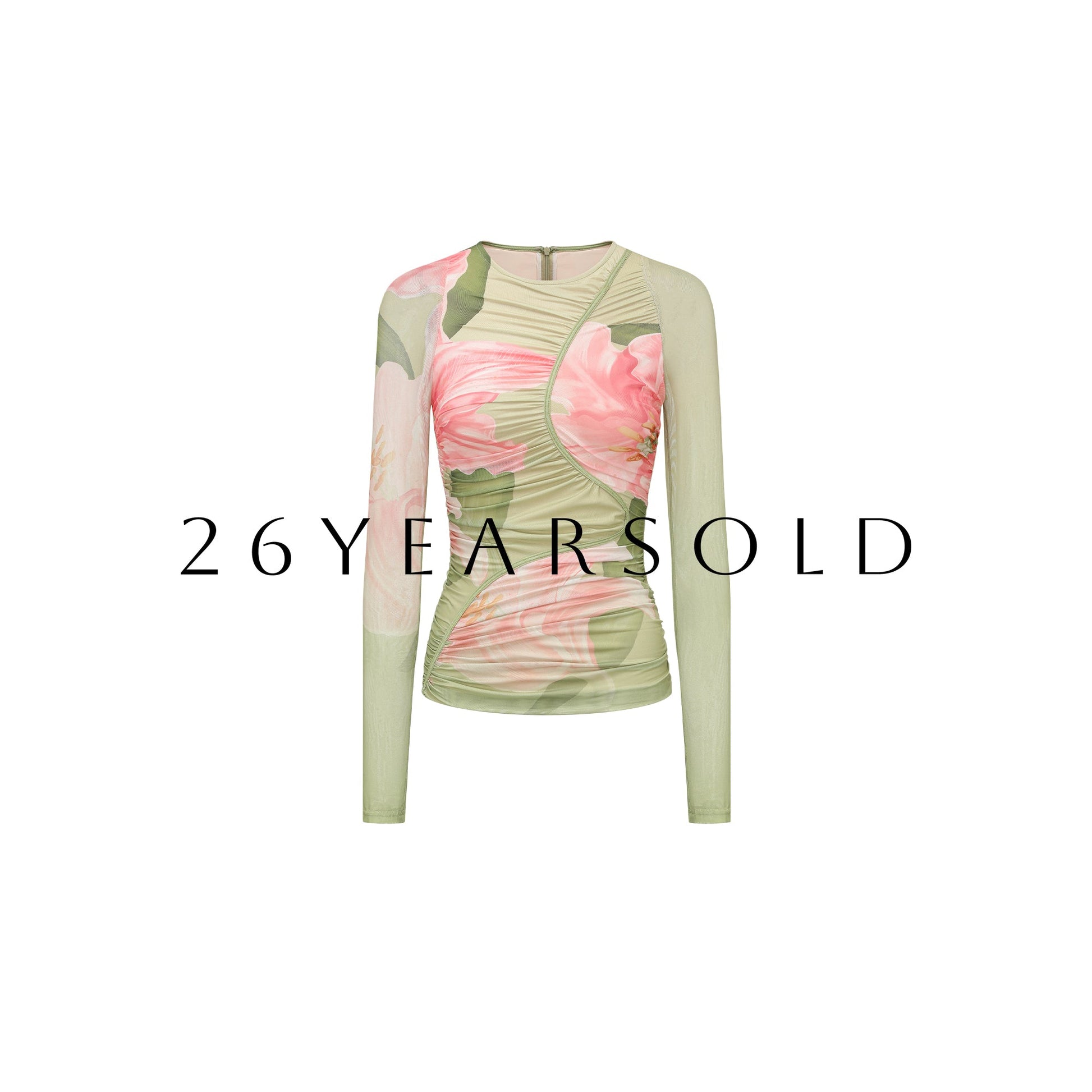 26YEARSOLD Bloom in Ether Top Green-Pink Floral