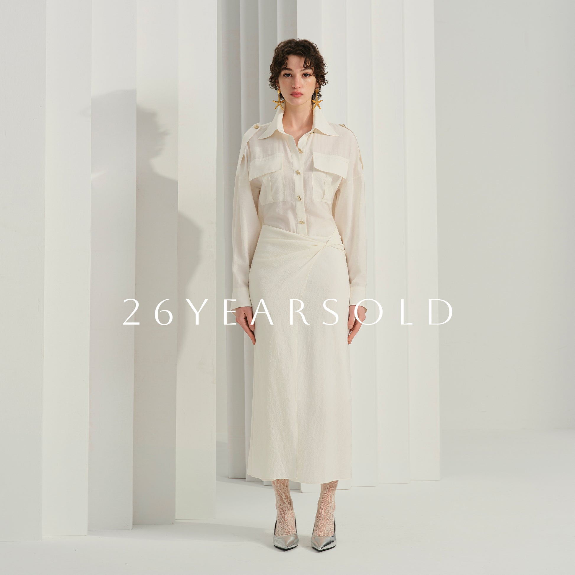 ivory shirt dresses Women's Shirtdresses Bust 35 Breathable Trench-Style Shirt Dress with