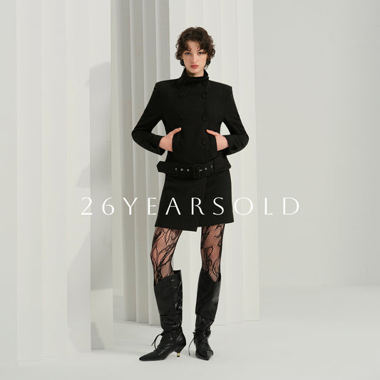 26YEARSOLD Luminous Granules Jackets & Coats Meteorite Black