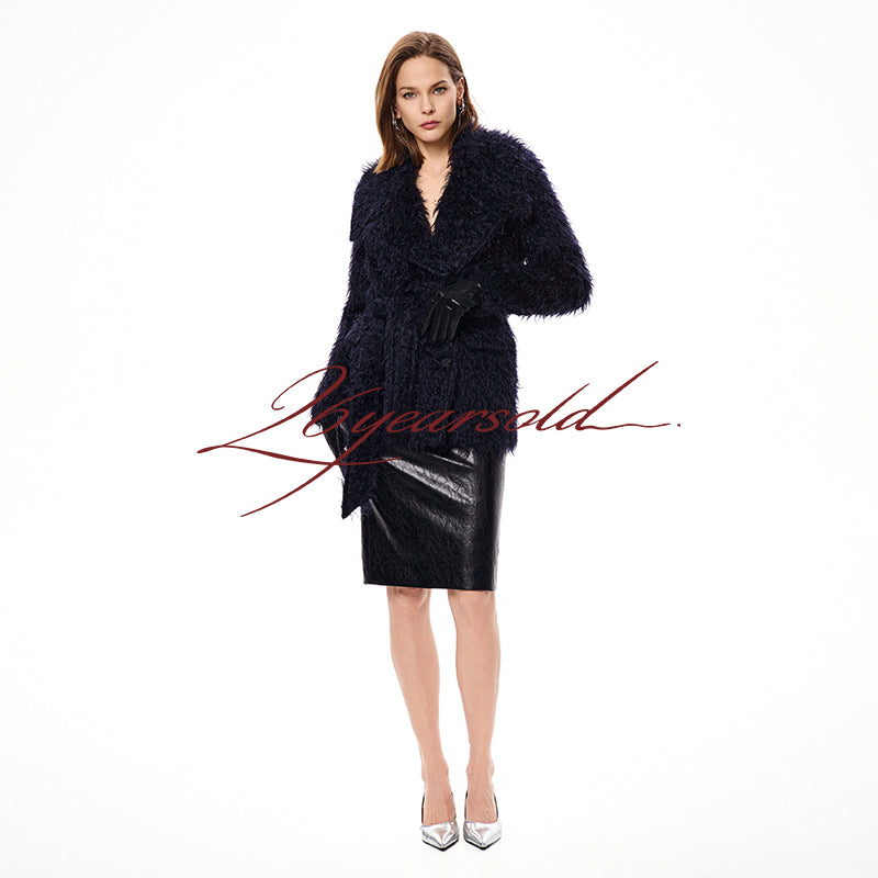 26YEARSOLD Textured Mohair Blend Belted Jacket