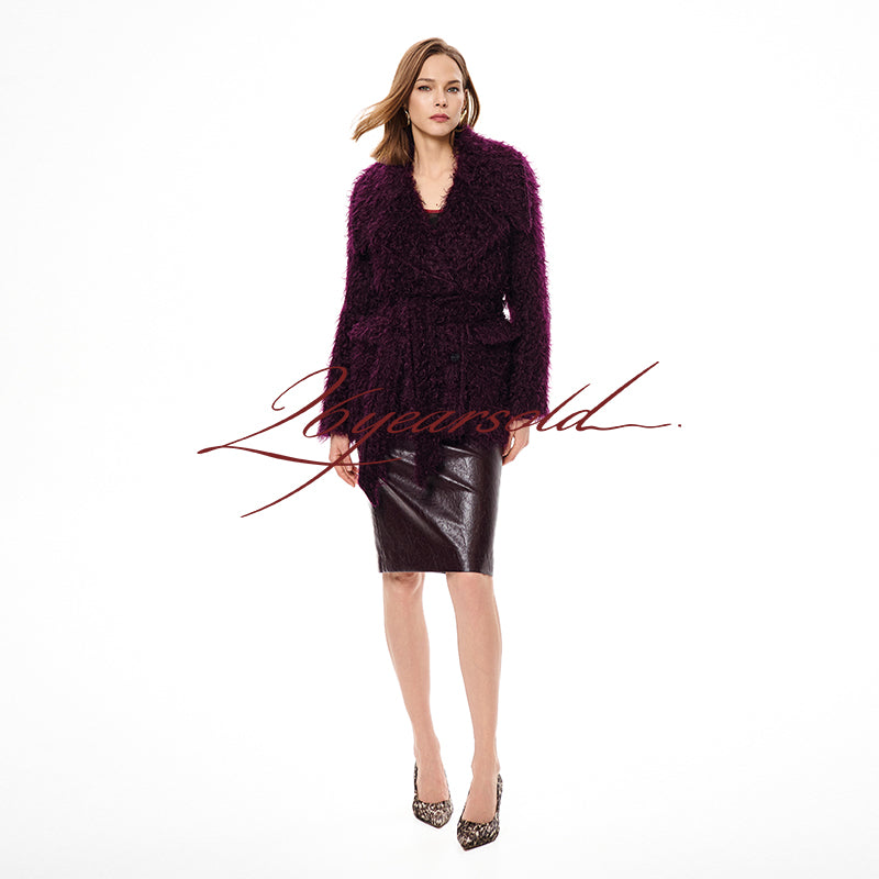 26YEARSOLD Textured Mohair Blend Belted Jacket