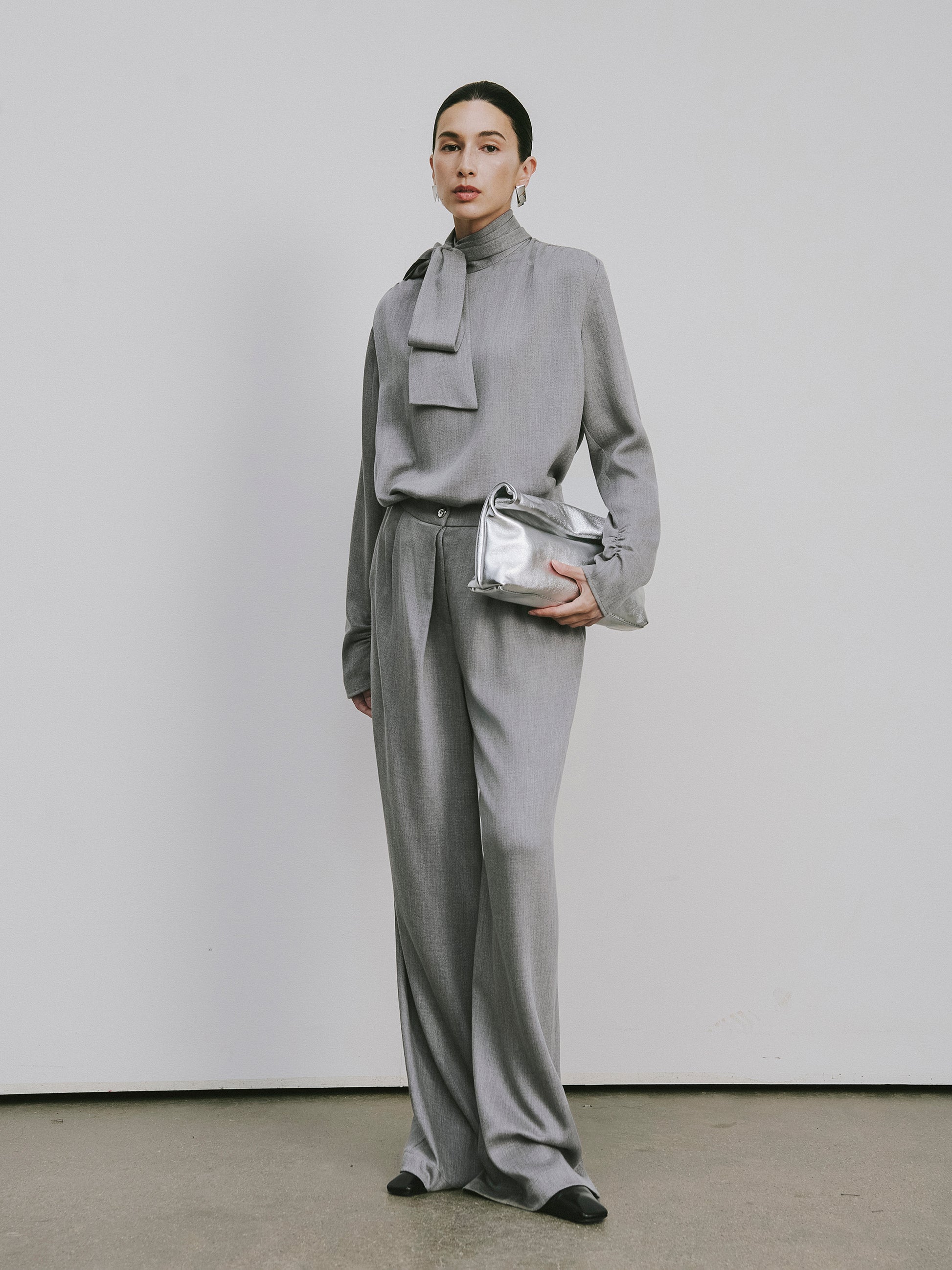 My Store Relaxed Straight-Leg Trousers in Lyocell & Wool Blend