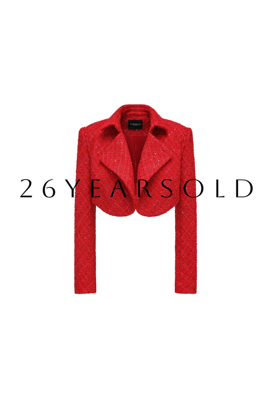 26ÉDITION Nocturnal Splendor Blazers & Cardigans Shimmer Crimson Red