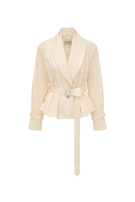 Belted Draped Collar Jacket