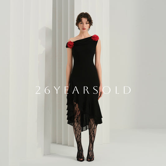 26YEARSOLD Midnight Rose Noir Dresses Black