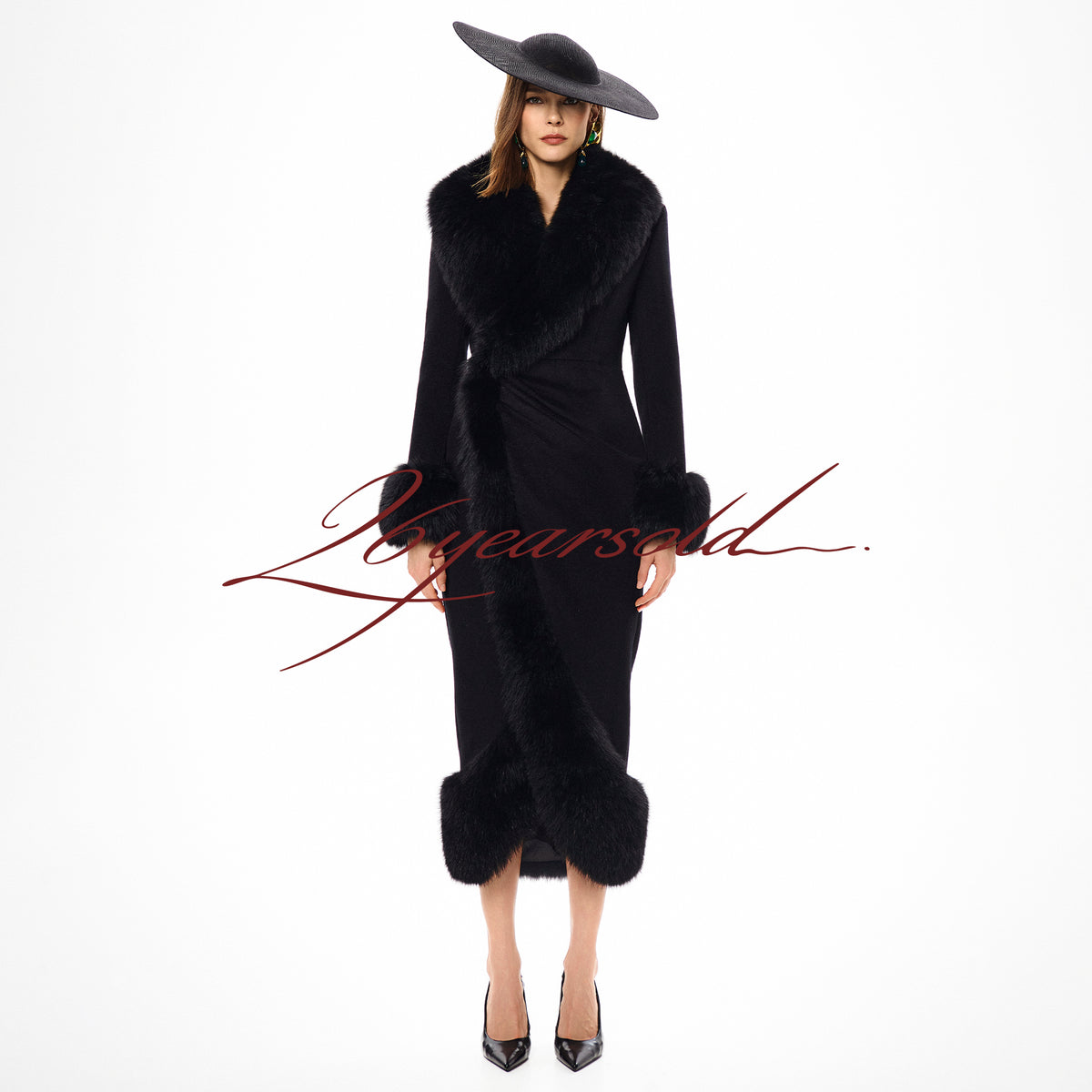 26YEARSOLD Fox Fur-Trim Wool Coat
