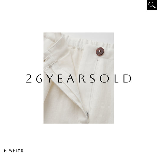 26YEARSOLD White Musings Lyocell Linen Blend Pleated Wide-Leg Trousers