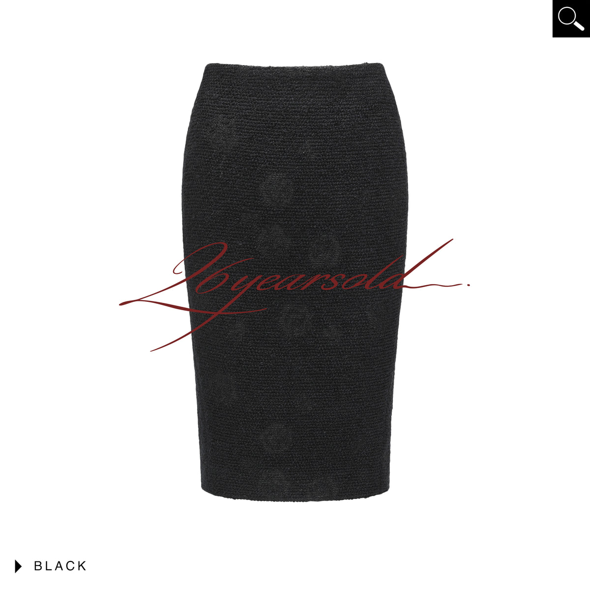 26YEARSOLD Textured Wool Blend Pencil Skirt Black