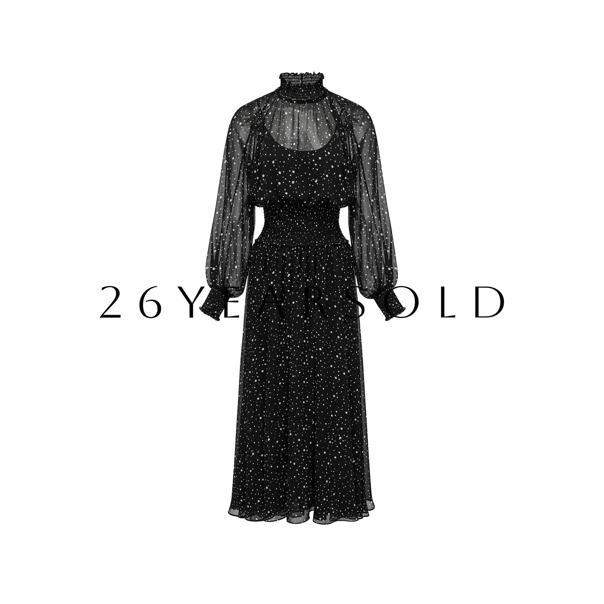 26YEARSOLD StarMist Weave Dresse Black White Dots