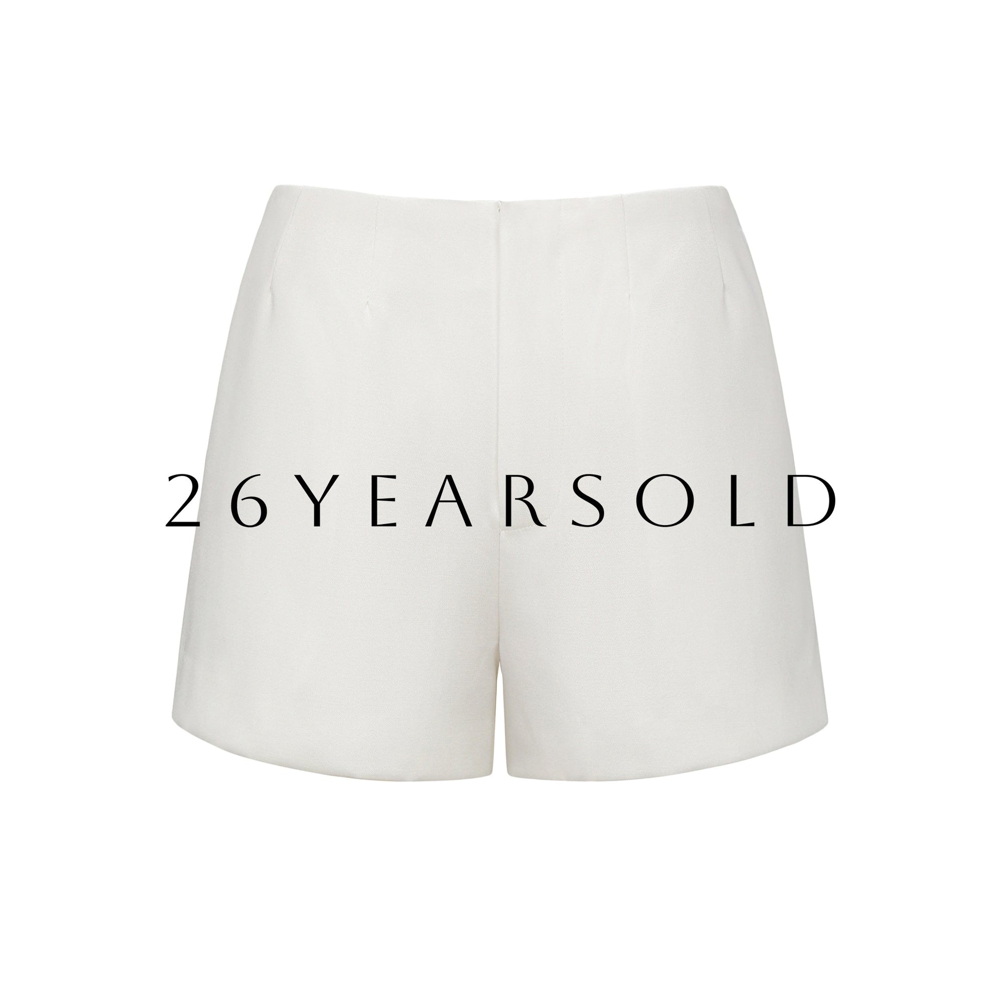 26YEARSOLD Clasic Charm Veil High Waisted Shorts White
