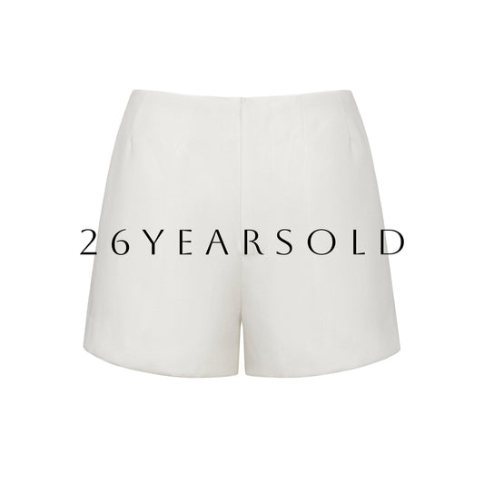 26YEARSOLD Clasic Charm Veil High Waisted Shorts White