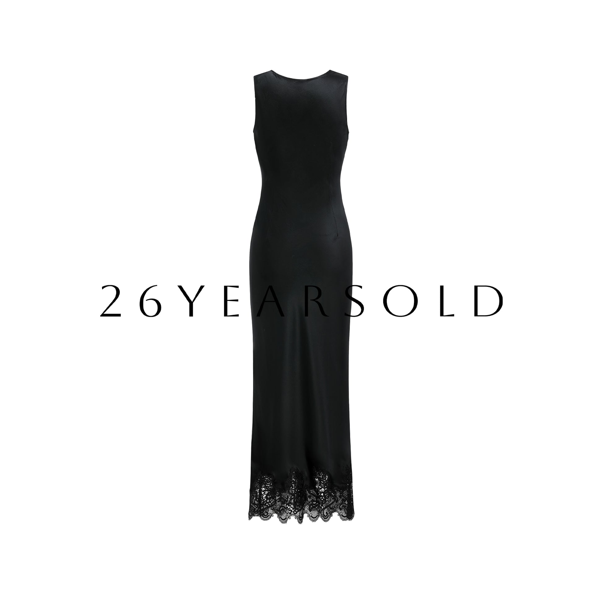 26YEARSOLD Shadow Floral Court Satin Maxi Dress