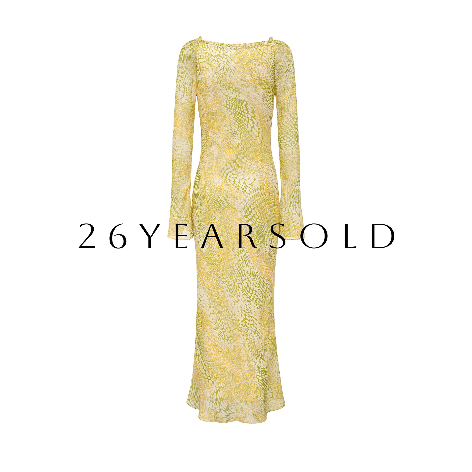 Apricot & Lime Abstract Print Mulberry Silk Maxi Dress 26YEARSOLD Apricot & Lime Abstract Print Mulberry Silk Maxi Dress 26YEARSOLD