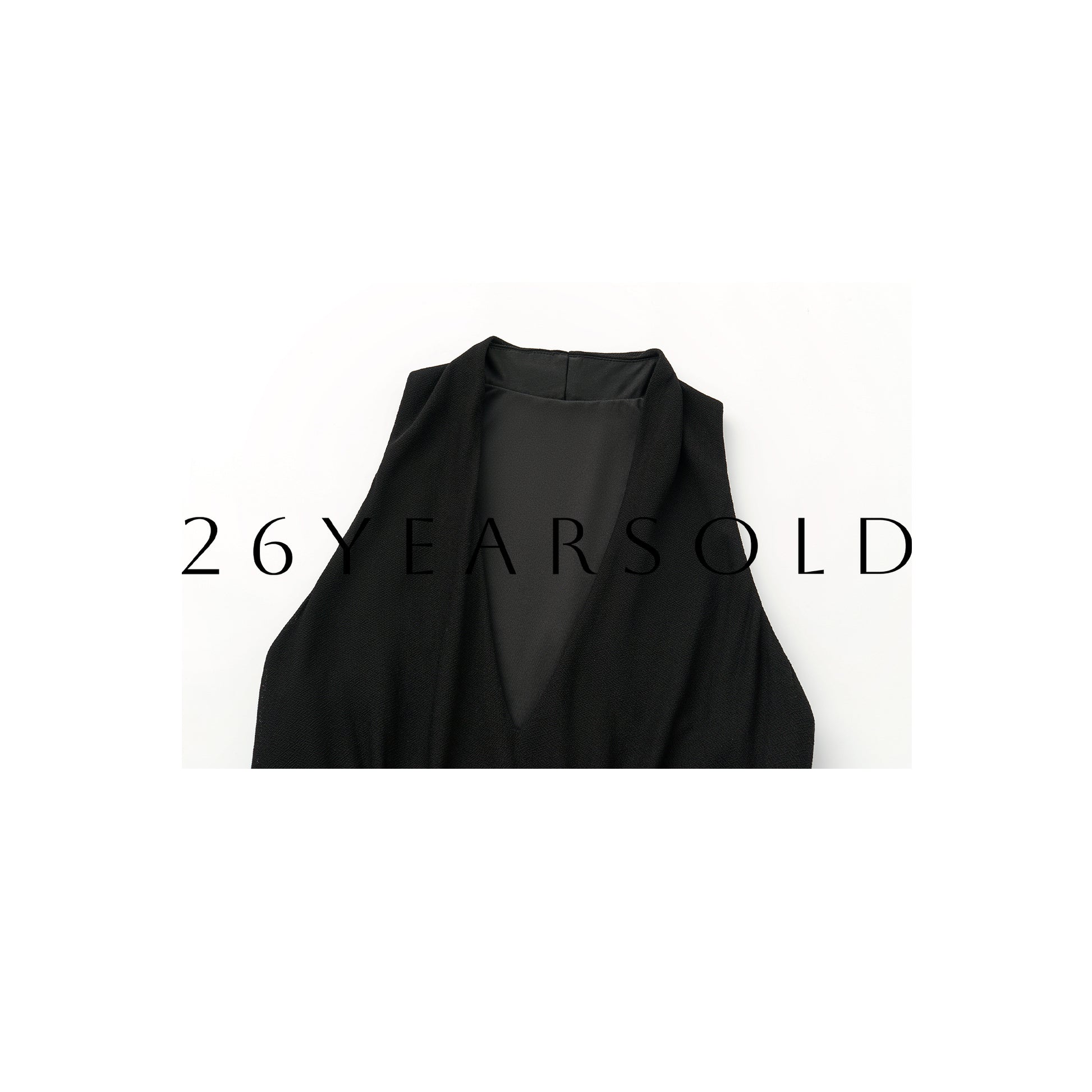 26YEARSOLD Sculptural Halter Deep V-Neck Maxi Dress