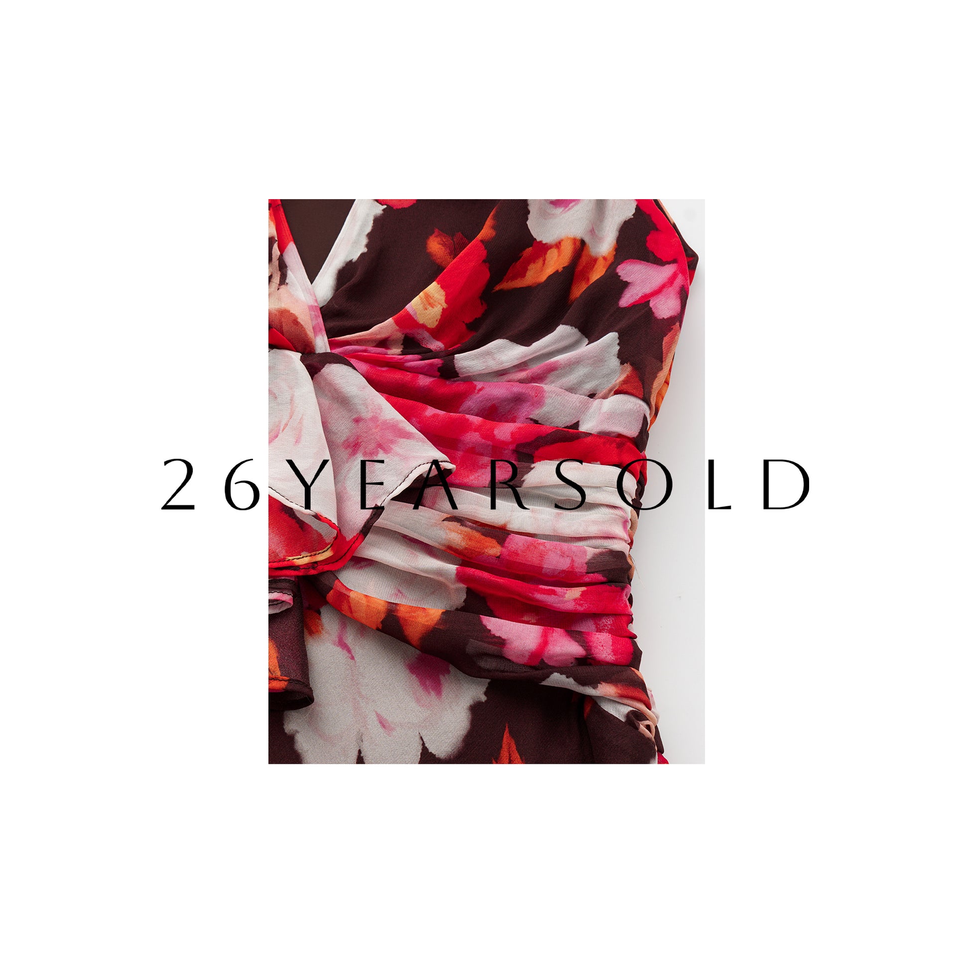 26YEARSOLD Floral Silk Halter Maxi Dress in Caramel Brown