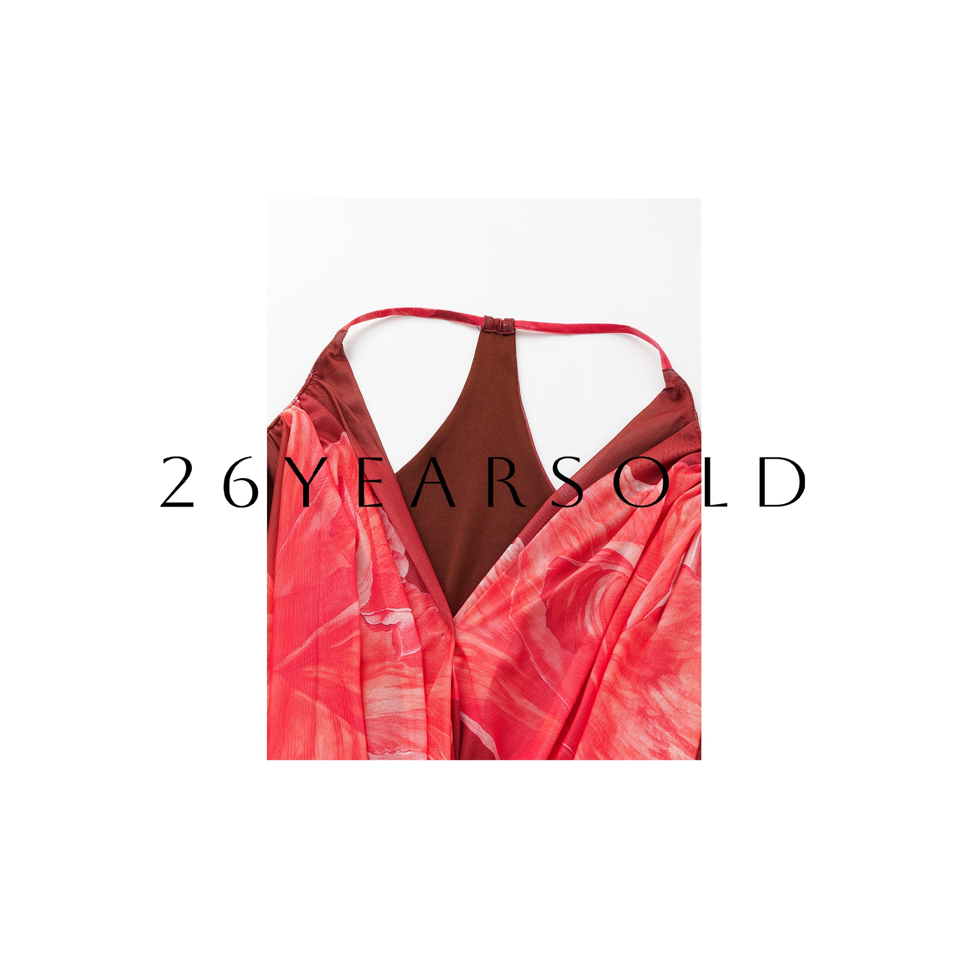 26YEARSOLD Lingering Blossom Halter V-Neck Short Dress