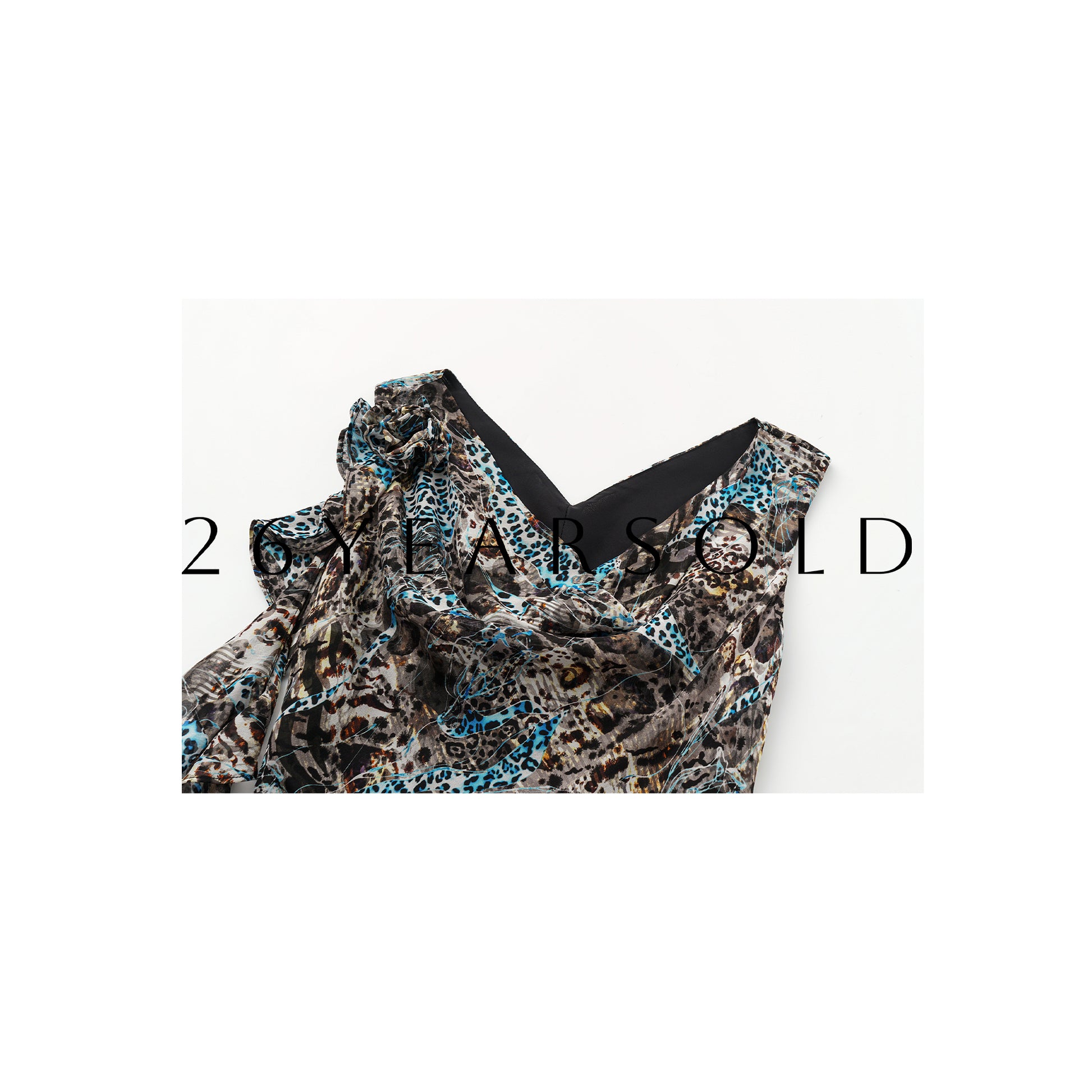 26YEARSOLD Electric Leopard Silk Blend Cowl Neck Ruffled Maxi Dress
