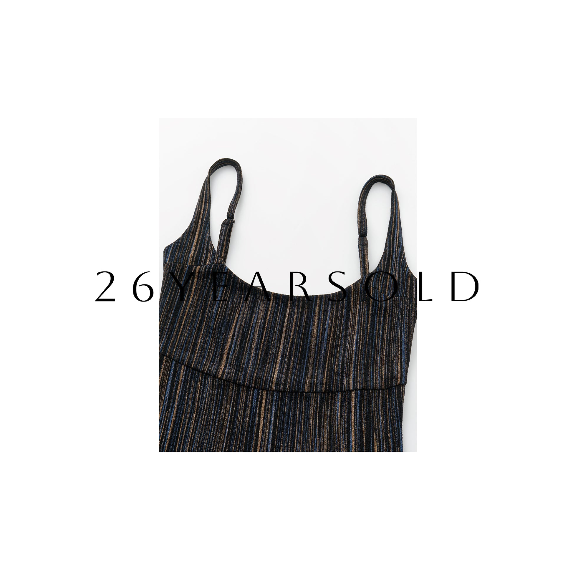26YEARSOLD Shimmering Metallic Knit Halter Maxi Dress
