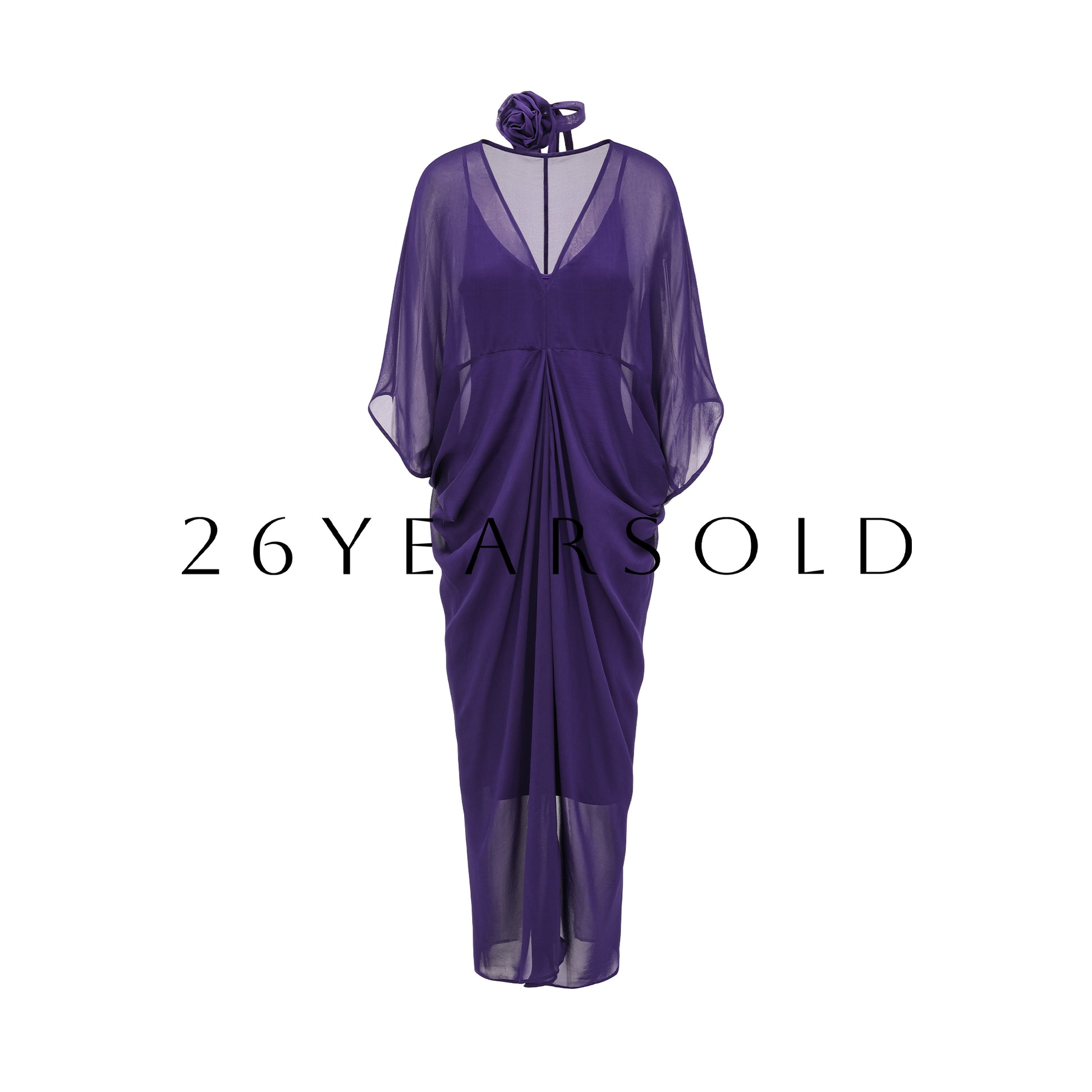 26YEARSOLD The Serenade Silk-Blend Choker Kaftan Maxi Dress Mist Purple