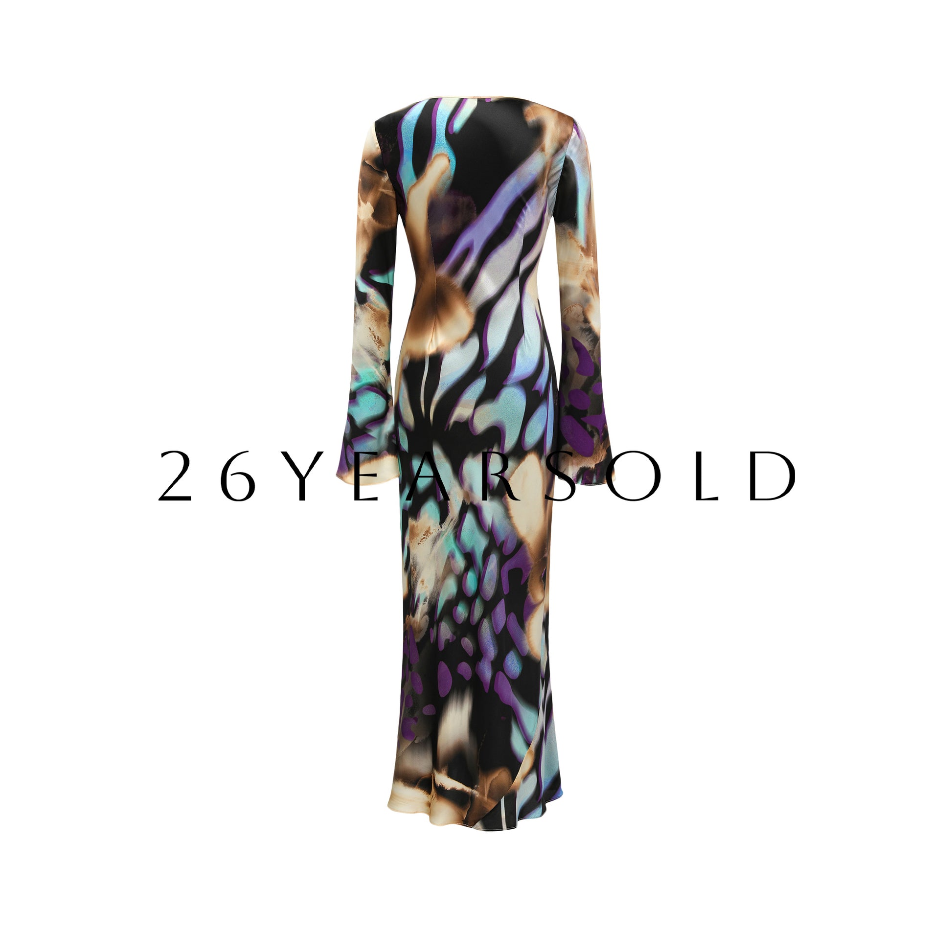 26YEARSOLD Abstract Floral Mulberry Silk Blend Maxi Dress