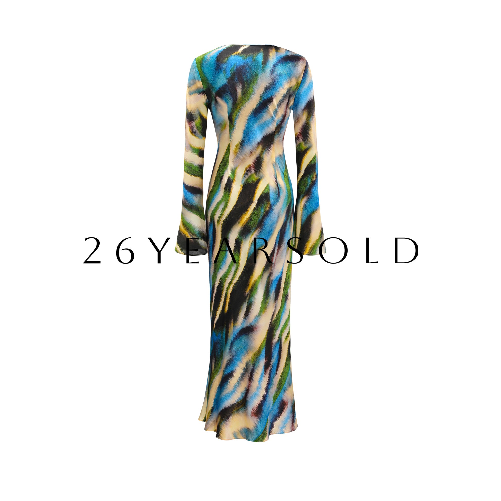 26YEARSOLD Abstract Floral Mulberry Silk Blend Maxi Dress