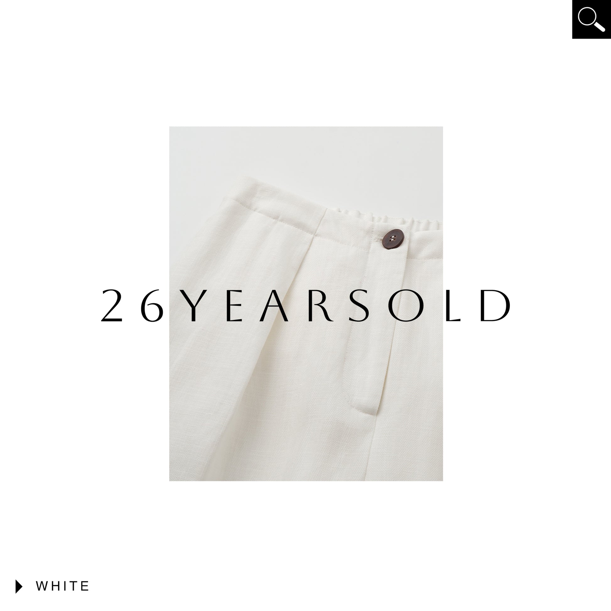 26YEARSOLD White Musings Lyocell Linen Blend Pleated Wide-Leg Trousers