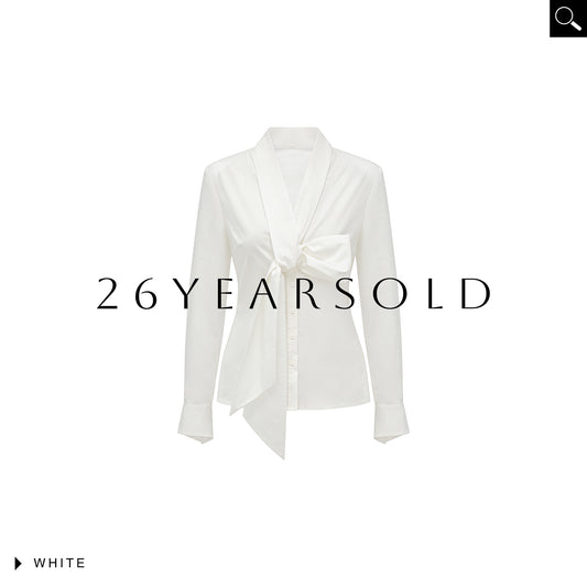26YEARSOLD Epistolary Knot Shirt White