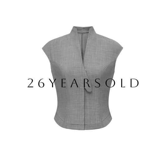 26YEARSOLD Simple Rhythm Top Vest Dusk Grey