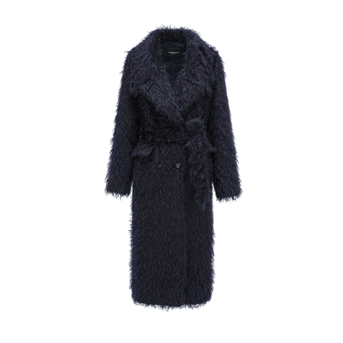 26YEARSOLD Textured Mohair Blend Belted Long Coat