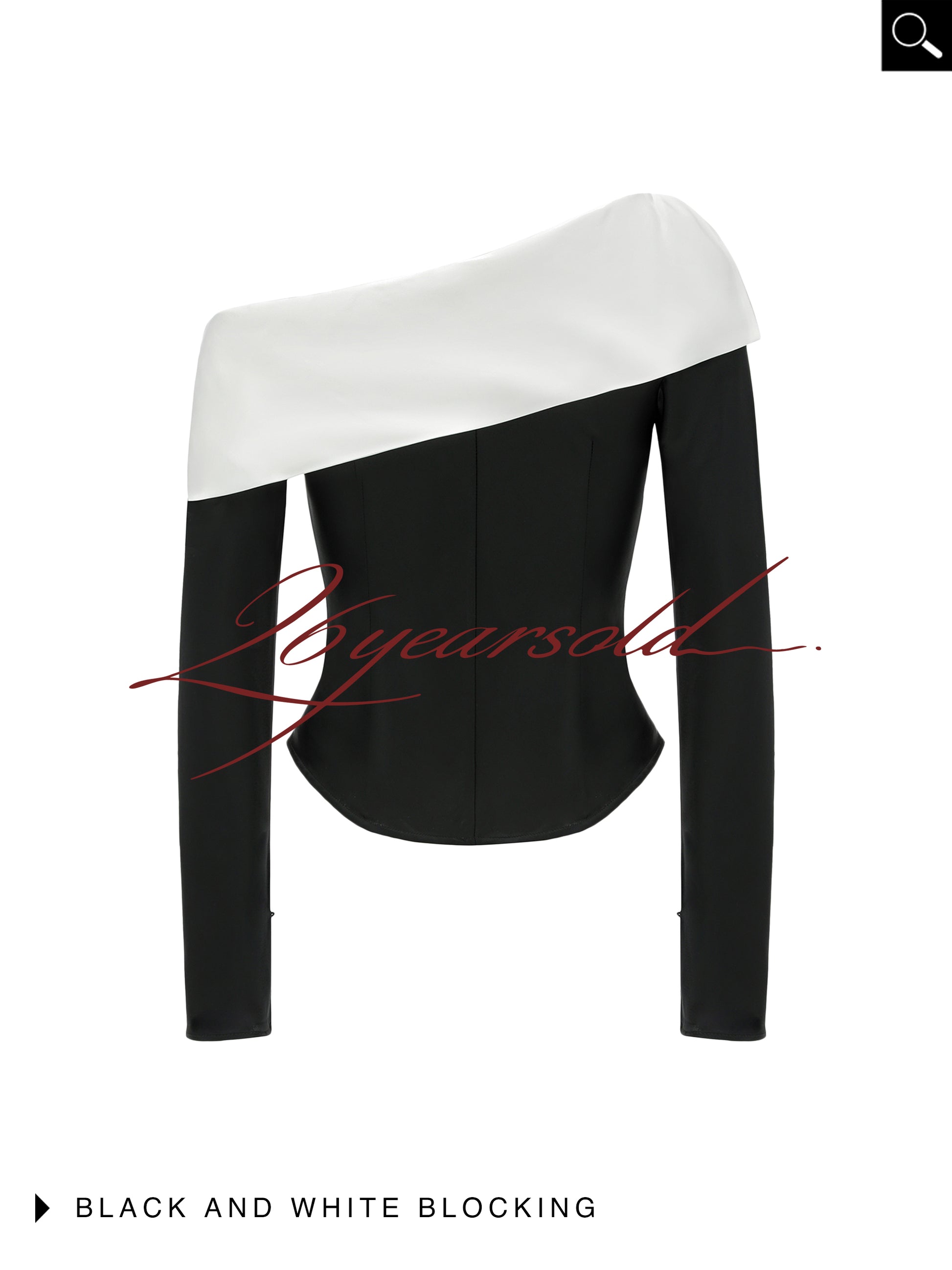 26YEARSOLD Black & White Off-Shoulder Corset Top