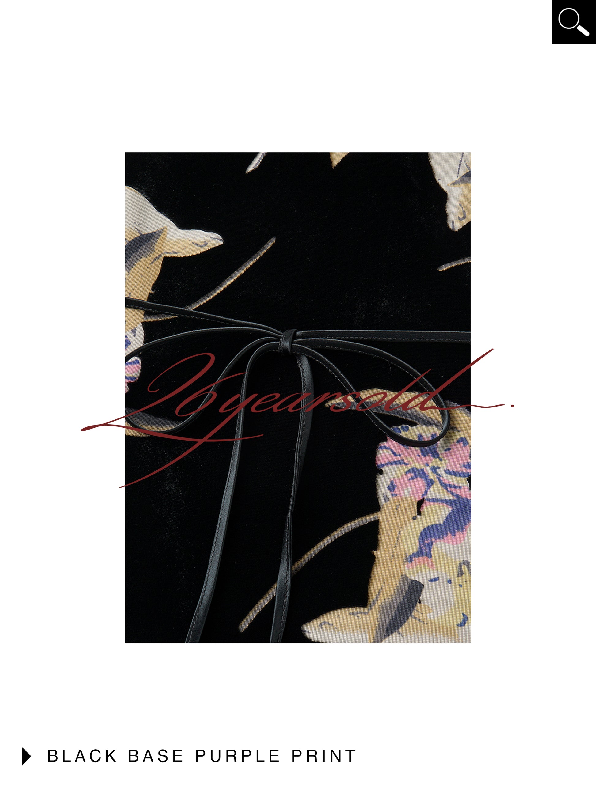 26YEARSOLD Black Floral Velvet Wrap Midi Dress