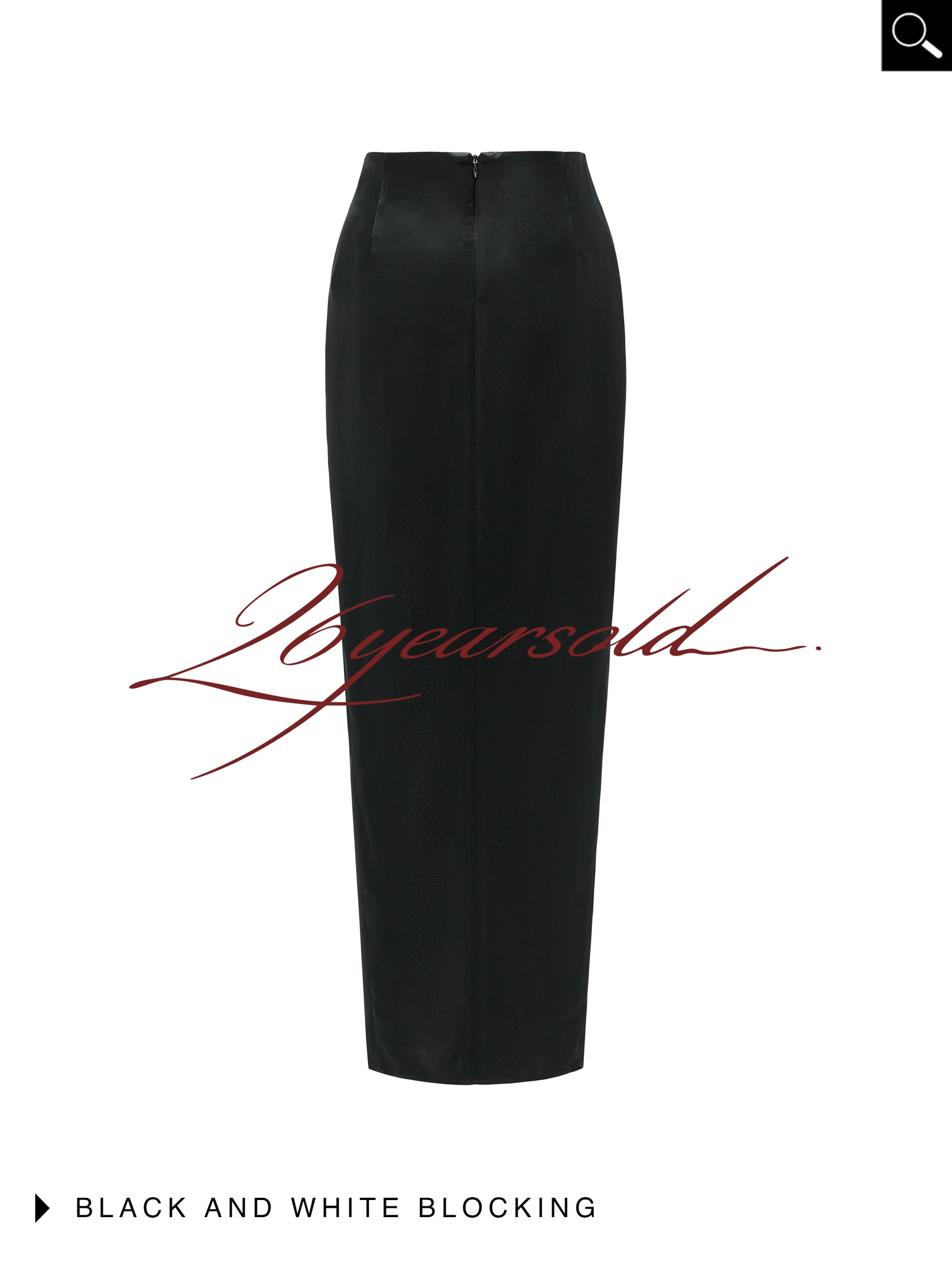 26YEARSOLD Black & Ivory Bow Detail Midi Skirt