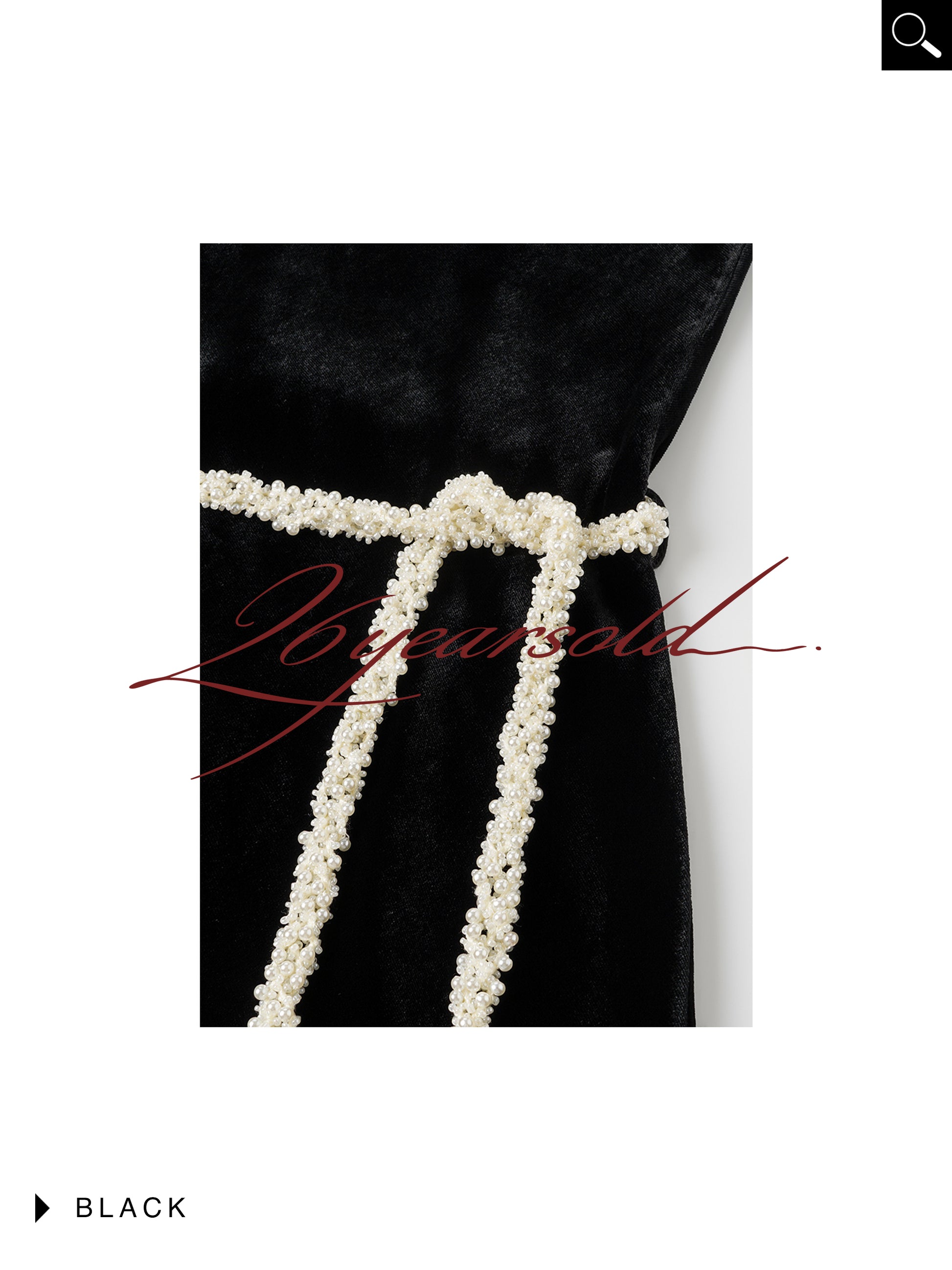 26YEARSOLD Black Velvet Beaded Belt Maxi Dress