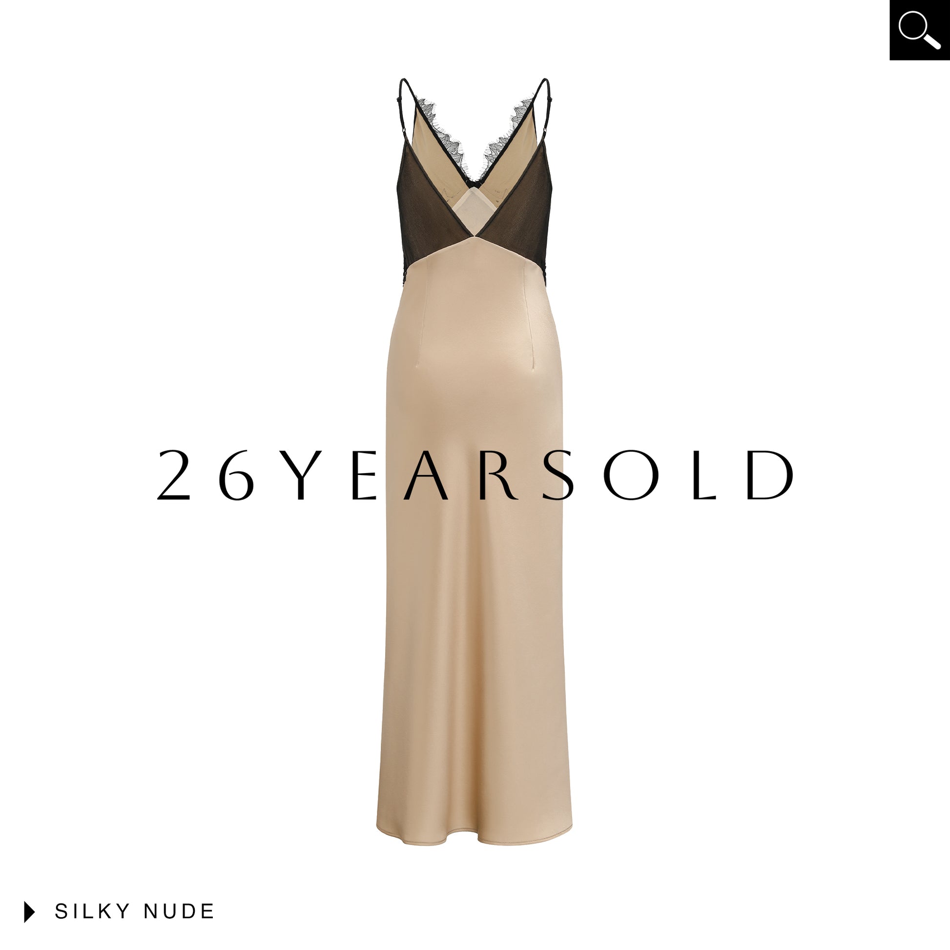 26YEARSOLD Midnight Rose Whisper Lace Satin Slip Dress