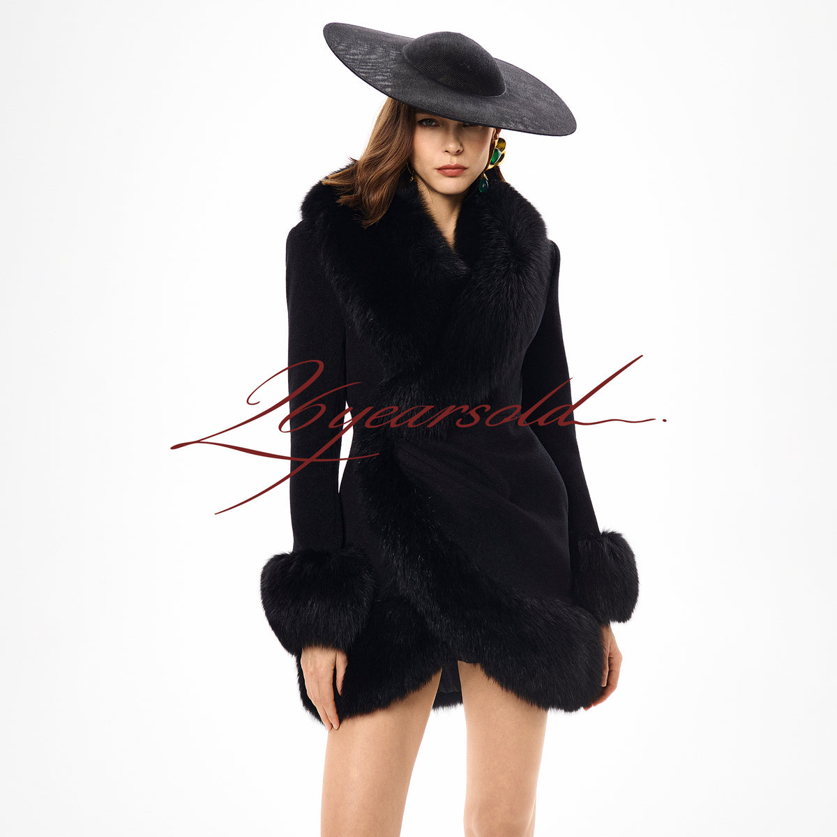 26YEARSOLD Fox Fur-Trim Wool Jacket