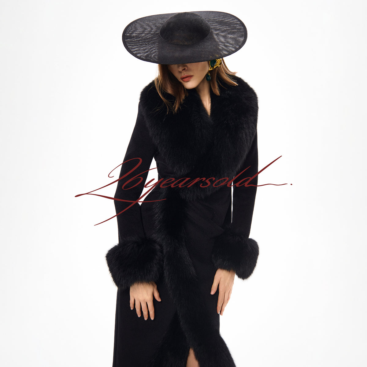 26YEARSOLD Fox Fur-Trim Wool Coat