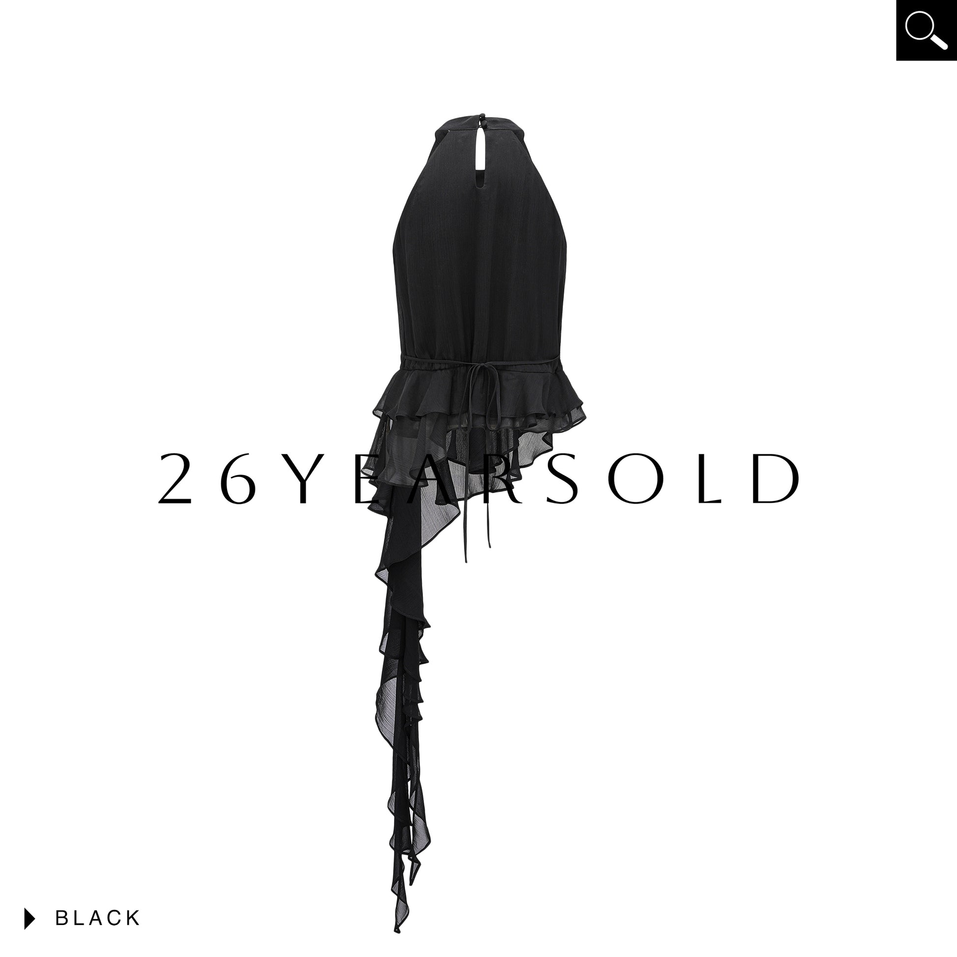26YEARSOLD Asymmetrical Ruffled Silk Blend Halter Top