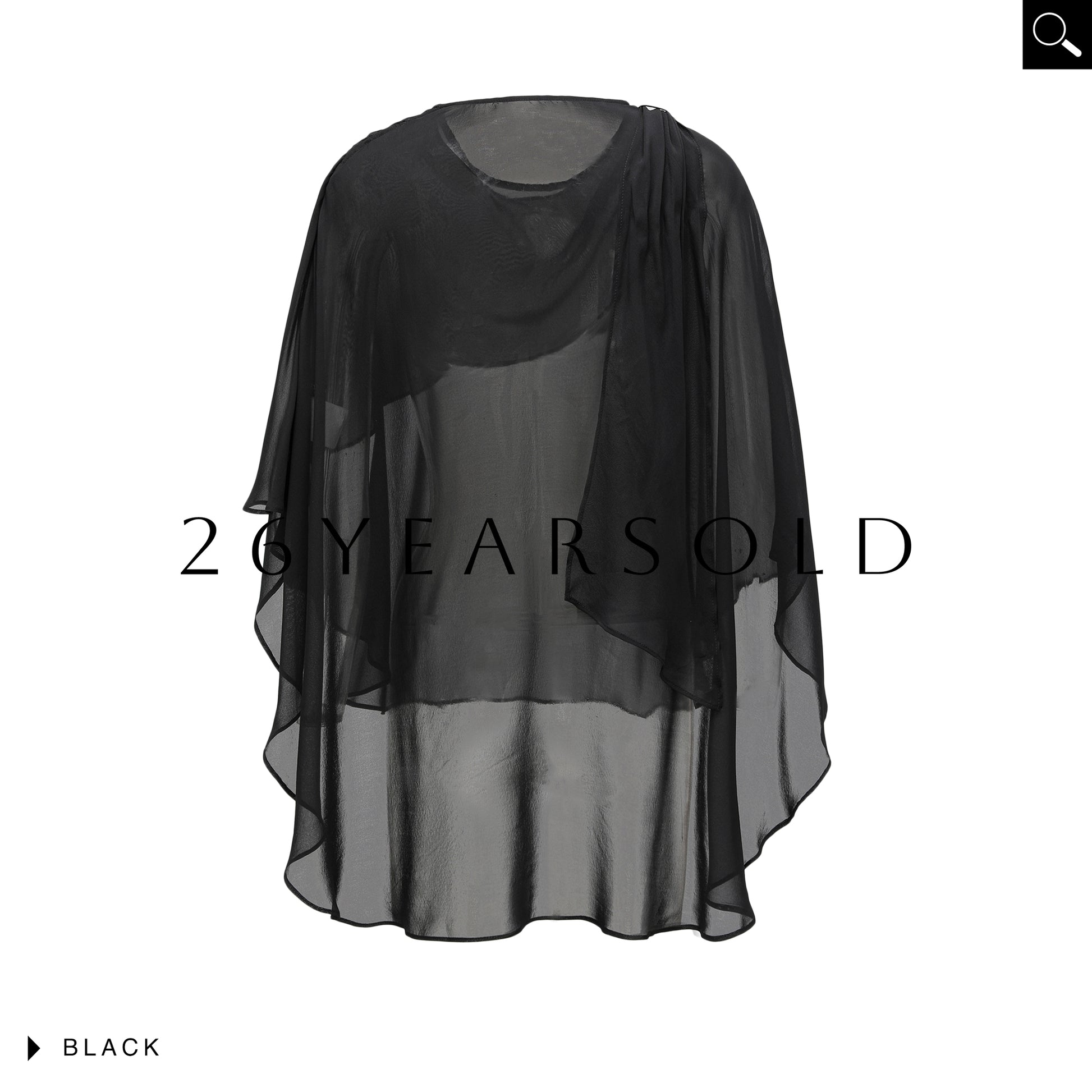 26YEARSOLD Asymmetric Silk Blend Sheer Cape Top