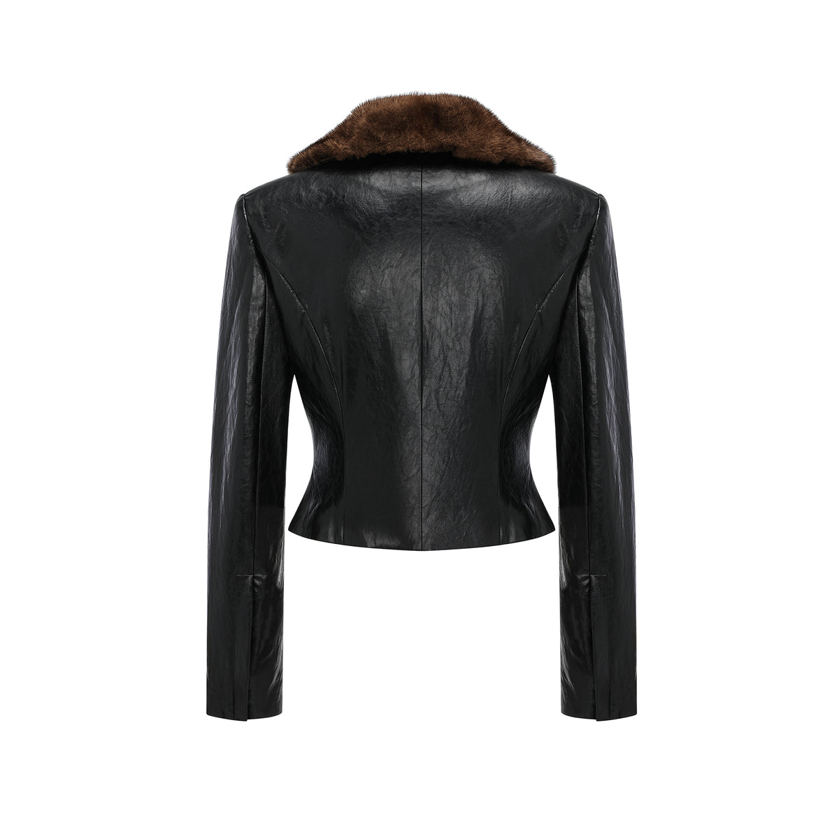 26YEARSOLD Mink Fur Collar Fitted Jacket