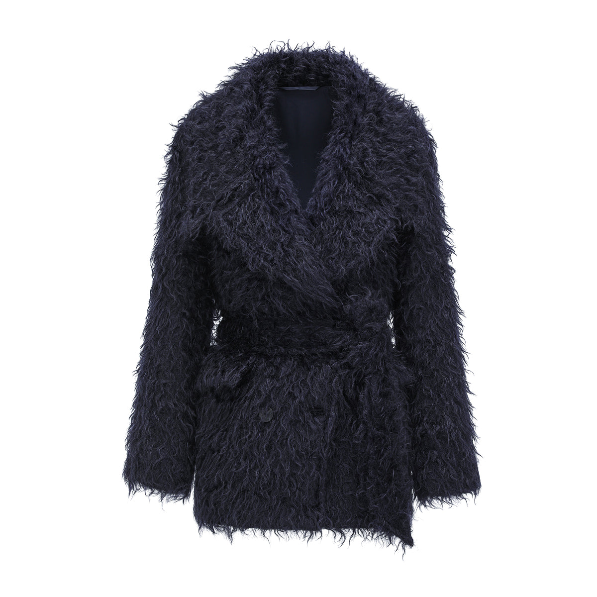 26YEARSOLD Textured Mohair Blend Belted Jacket