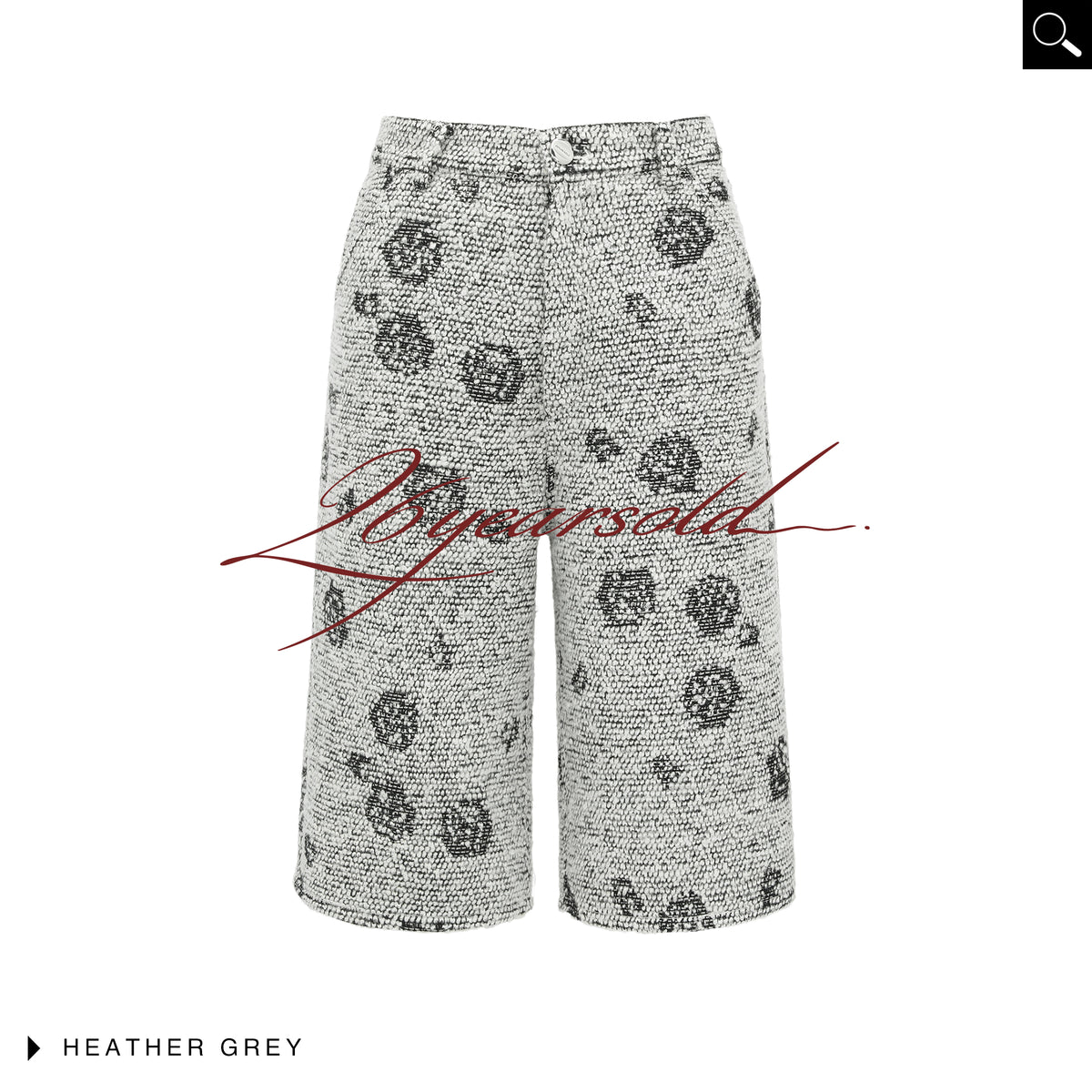 26YEARSOLD Textured Wool Blend Knee-Length Shorts Grey