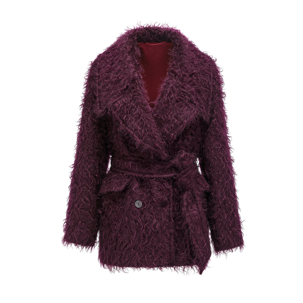 26YEARSOLD Textured Mohair Blend Belted Jacket